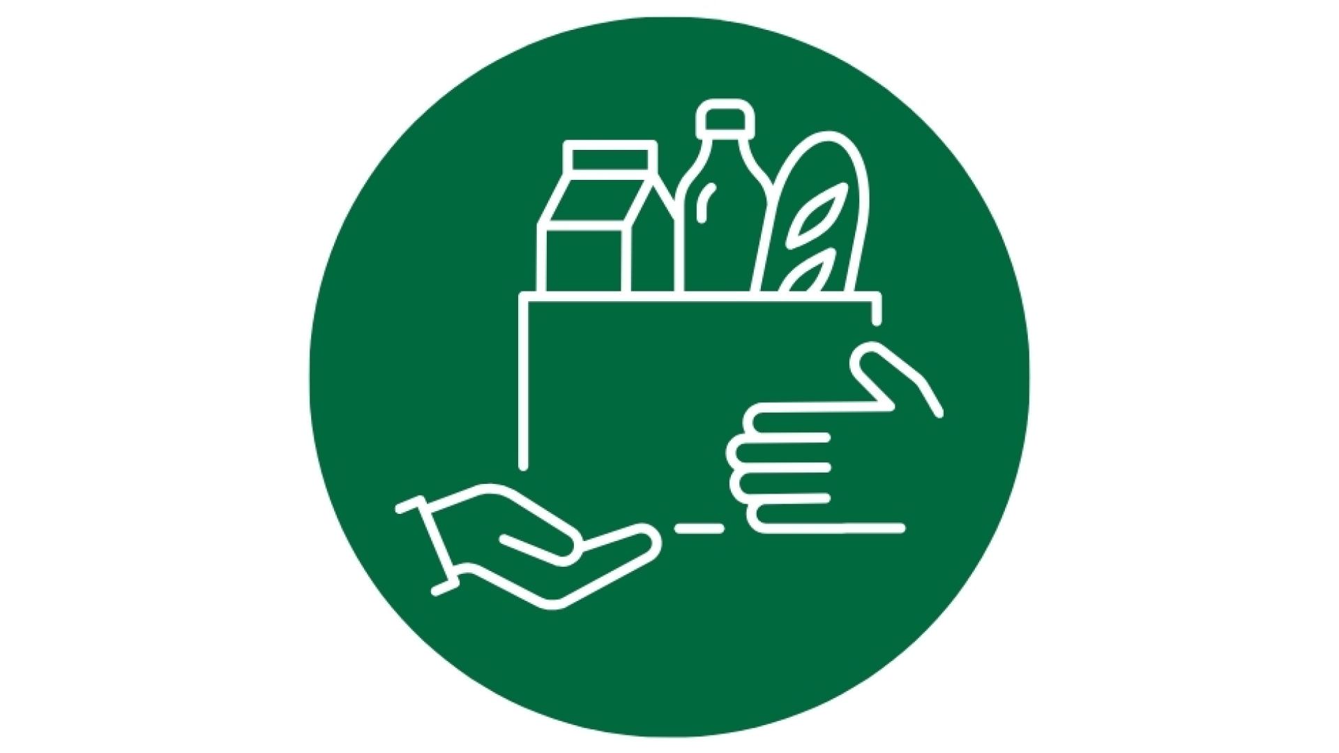 icon of two hands holding a box of food items